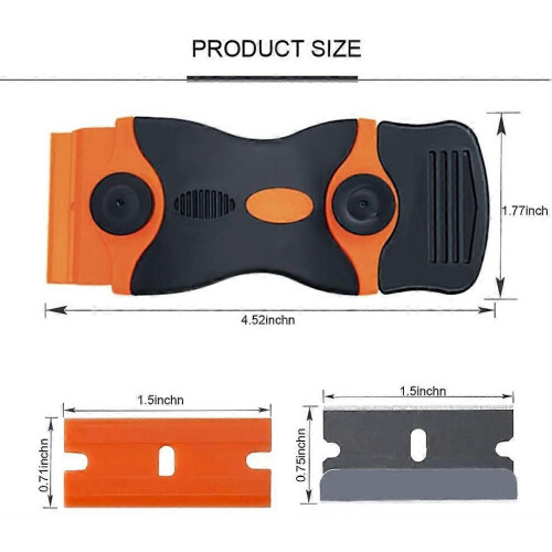 (As show, One size) Ceramic Hob Scraper + 20 Blades, Multipurpose Glass Scraper Ceramic Hob Scraper for Window/Mirror/Floor Cleaning 1