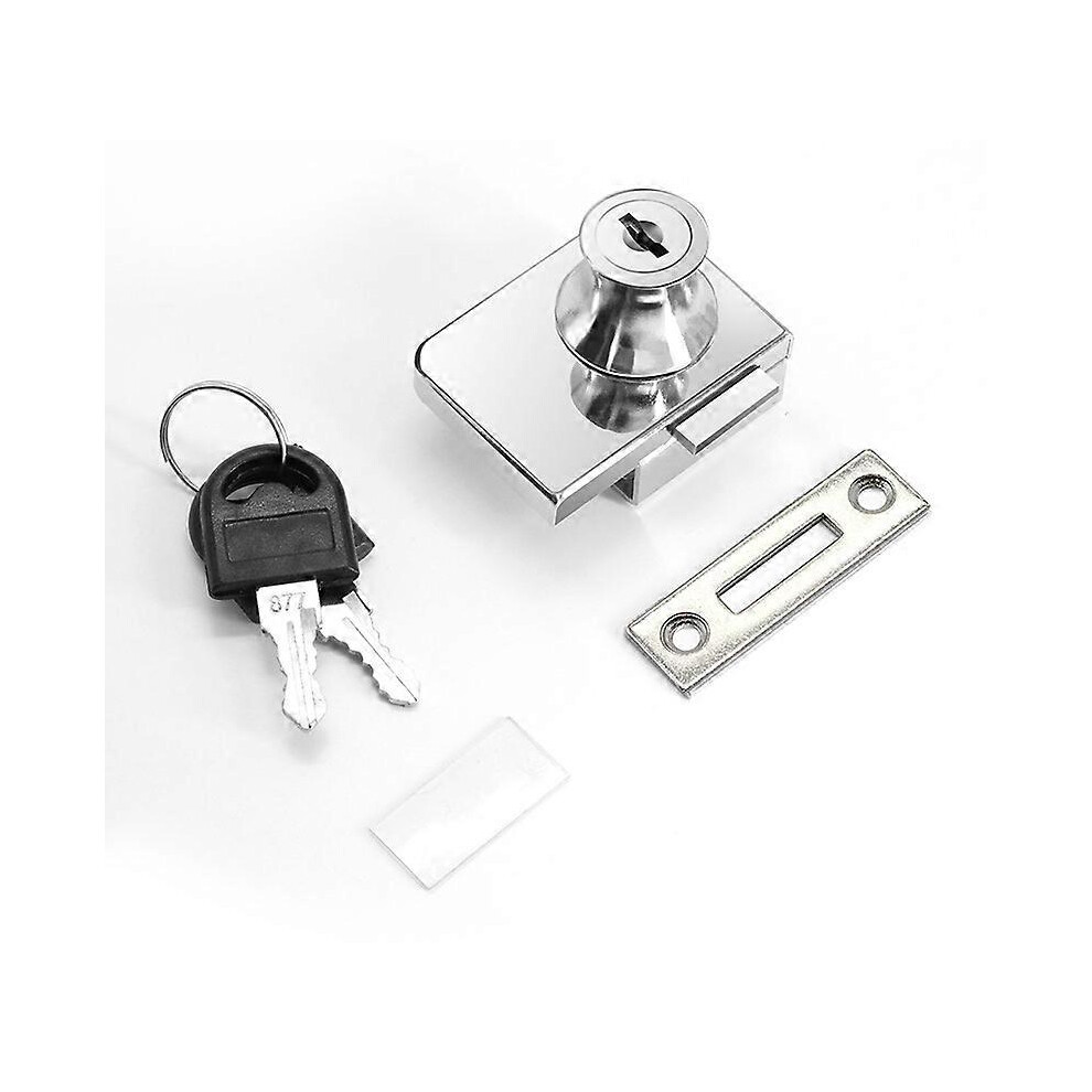 (As show, One size) Fontainebleau glass door lock,chrome steel lock,lock glass screen for 5-8mm glass door-image-OPC-PHNXNMM-NEW