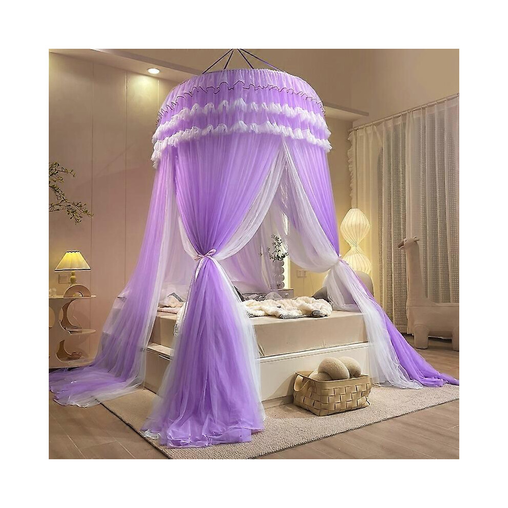 (As Show, One Size) Princess Wind Dome Mosquito Net (Taro ) Purple
