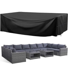 (As show, One size) 1PCS (242*162*100cm) Garden Furniture Cover, 210D Oxford Fabric Garden Table Cover All Weather Protection, for Table and Sofa Sets with Rope and Buckl