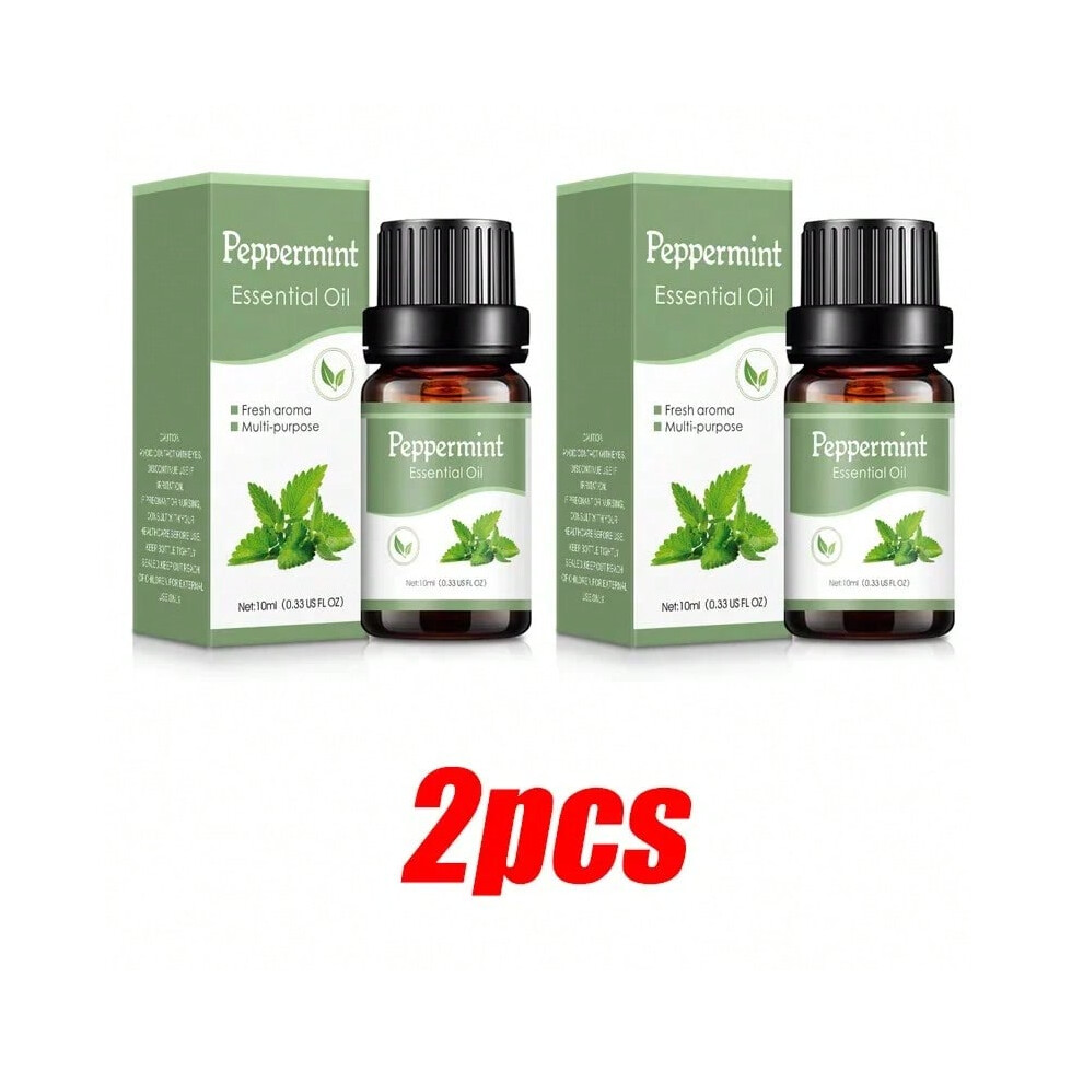 (peppermint 2pcs) 1/2Pcs 10ml Levender Essential Oil Natural Plant Making Diffuser Water-soluble Car Perfume Air Freshener Fragrance Essential Oil