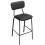 Belluno Kitchen Bar Stool with Fixed Height and Backrest, Black 1
