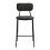 Belluno Kitchen Bar Stool with Fixed Height and Backrest, Black 3
