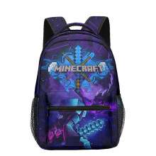 (16) Minecraft School Bag Double-sided Backpack Kids Gift