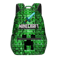 (9) Minecraft School Bag Double-sided Backpack Kids Gift