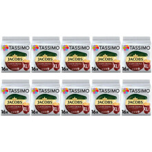 Tassimo Jacobs Caffe Crema Classico XL Coffee Pods x16 (Pack of 10, Total 160 Pods)