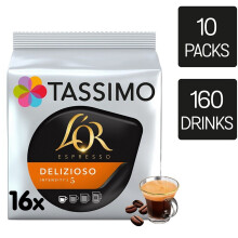 Tassimo L'OR Espresso Delizioso Coffee Pods x16 (Pack of 10, Total 160 Pods)