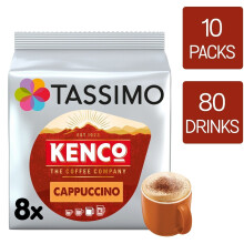 Tassimo Kenco Cappuccino Coffee Pods x8 (Pack of 10, Total 80 Pods)
