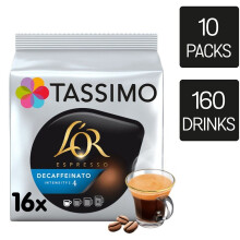 Tassimo L'Or Espresso Decaf Coffee Pods x16 (Pack of 10, Total 160 Pods)