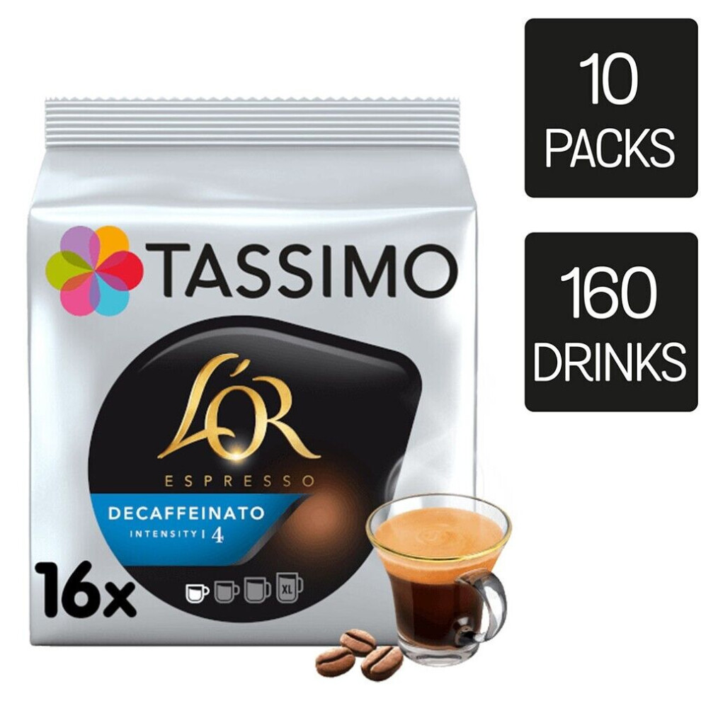 Tassimo L'or Espresso Decaf Coffee Pods X16 (Pack Of 10, Total 160 Pods)