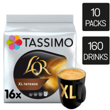 Tassimo L'OR XL Intense Coffee Pods x16 (Pack of 10, Total 160 Pods)