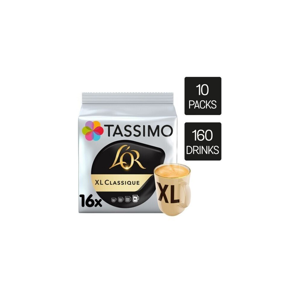 Tassimo L'or Xl Classique Coffee Pods X16 (Pack Of 10, Total 160 Pods)