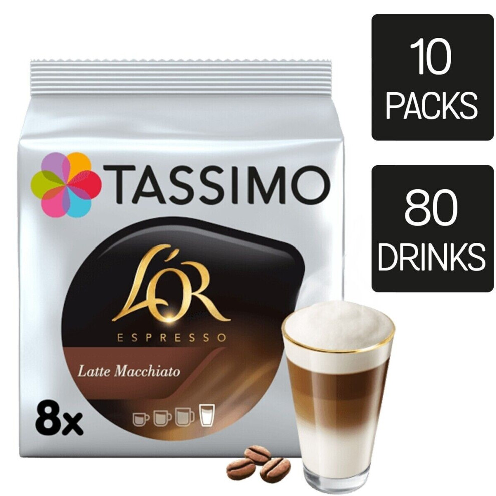 Tassimo L'or Latte Macchiato Coffee Pods X8 (Pack Of 10, Total 80 Pods)