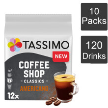 Tassimo Coffee Shop Americano (12 PODS) Coffee Pods x12 (Pack of 10, Total 120 Pods)