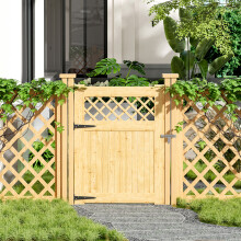 (Natural, 90x120cm) Rural style Rhombus Garden Wooden Gate
