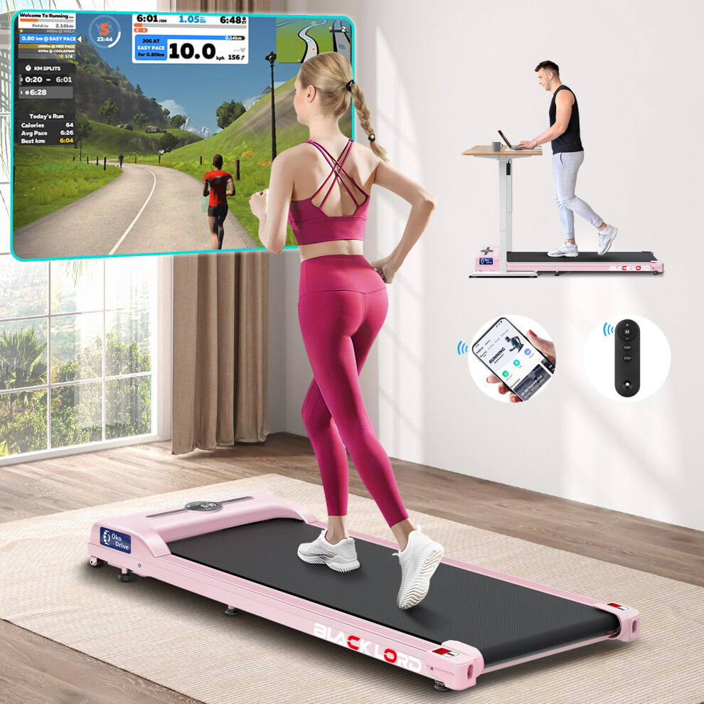 BLACK LORD Treadmill Walking Pad Gym Fitness Remote Control Pink