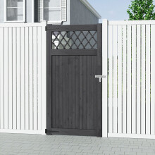 (Grey, 90x180cm) Rural style Rhombus Garden Wooden Gate