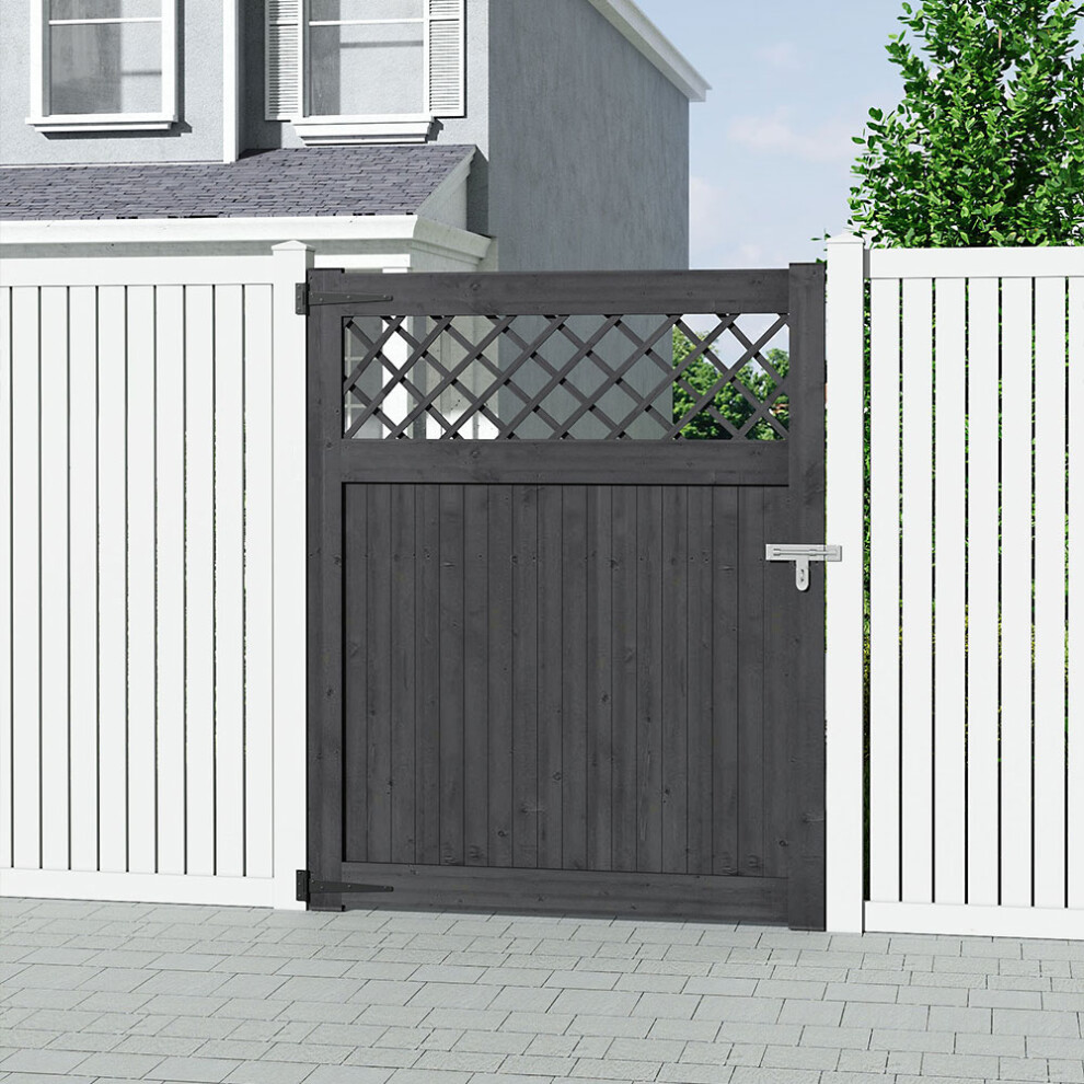 (Grey, 120x150cm) Rural style Rhombus Garden Wooden Gate