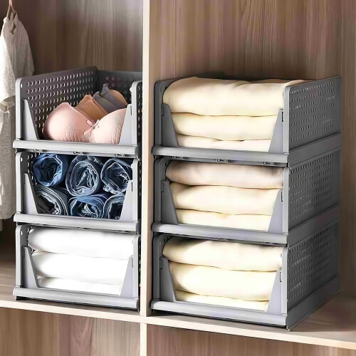 Living And Home (38cm W x 43cm D x 25cm H) Folding Wardrobe Storage Box Drawer Organizer 2