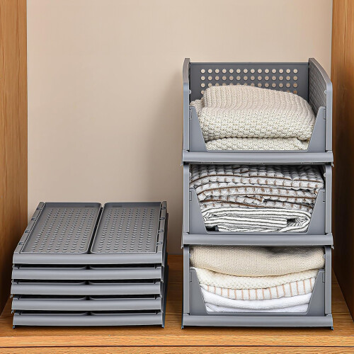 Living And Home (38cm W x 43cm D x 25cm H) Folding Wardrobe Storage Box Drawer Organizer