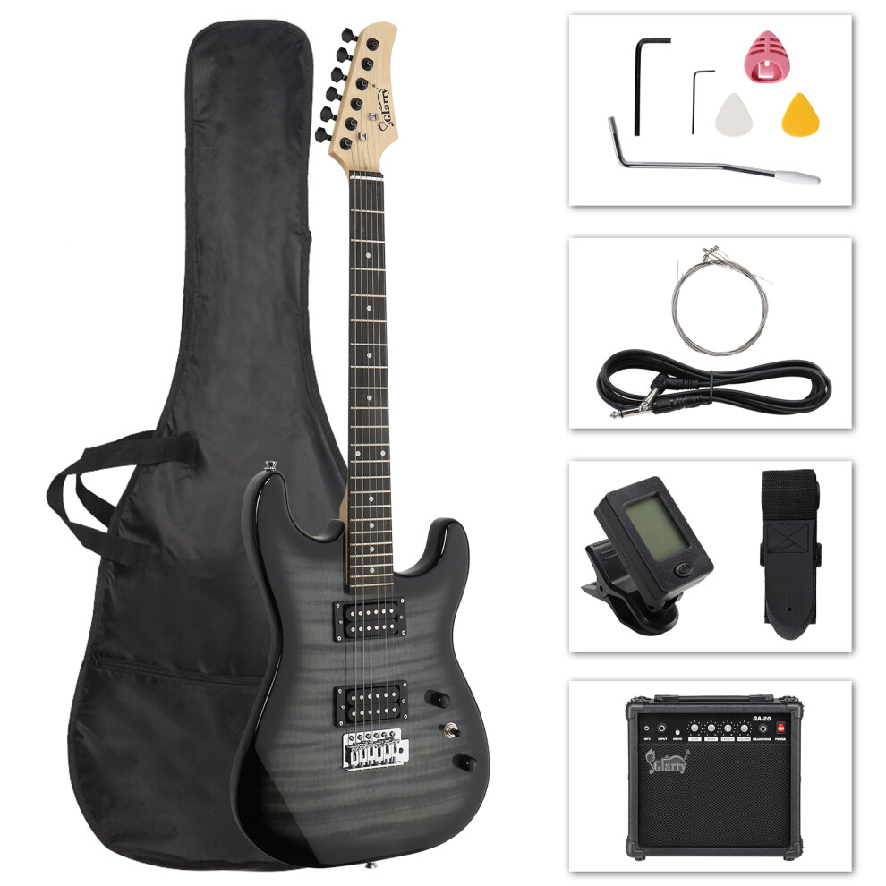 39" Full-Size Gst Electric Guitar Kit W/20W Amp For Beginners, Black
