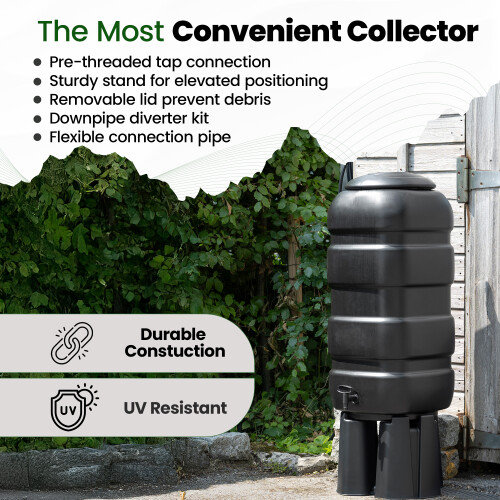 100L Slimline Garden Water Butt Complete Kit 2