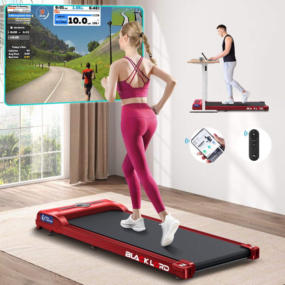 BLACK LORD Treadmill Walking Pad Gym Fitness Remote Control Red