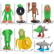 8pcs Italian Brainrot Plastic Toy Figures Tung Tung Tung Sahur Tralalero Tralala Decorative Sculptures, Desktop Ornaments