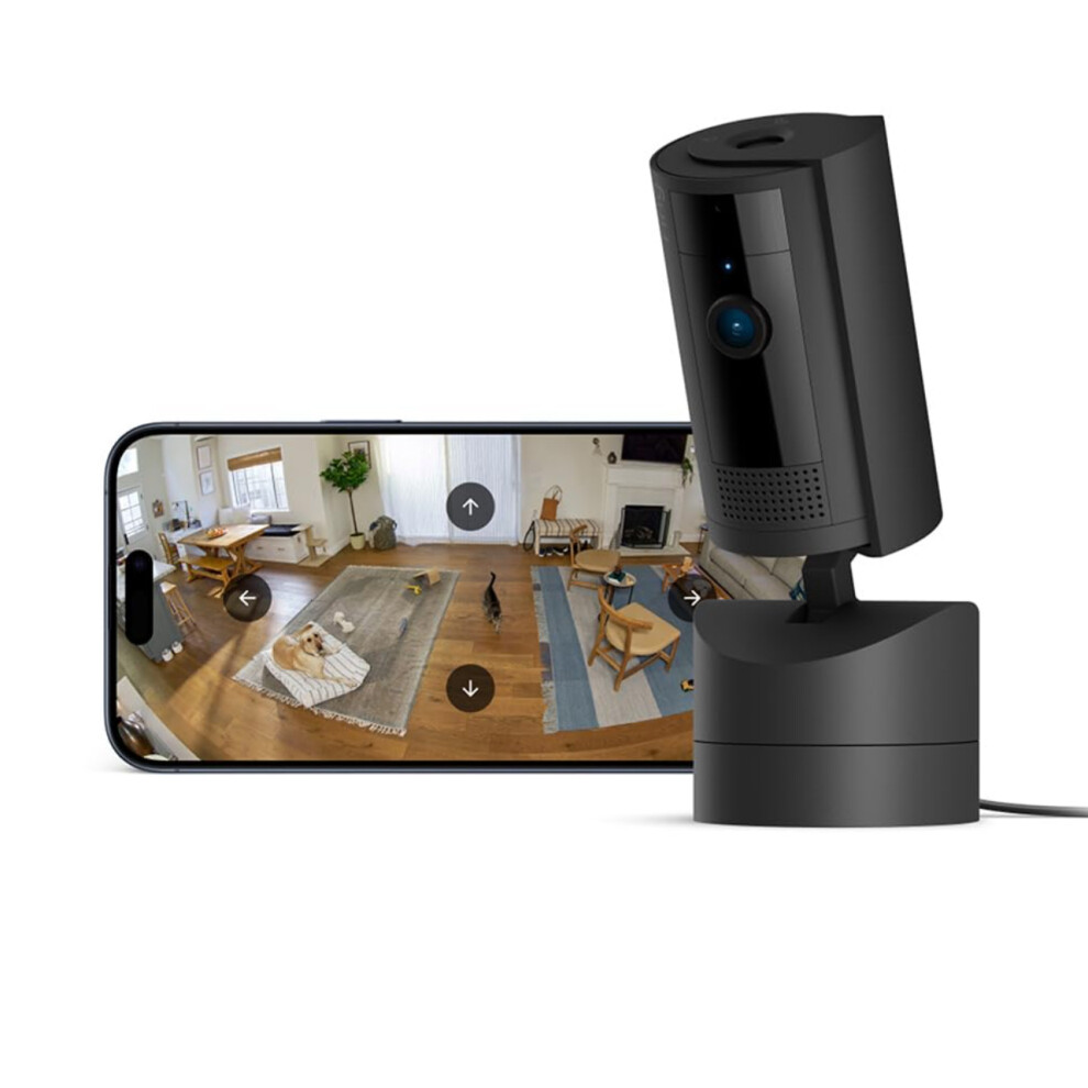 Ring Pan-Tilt Indoor Camera Plug-In Pet Security Camera 360° pan Black