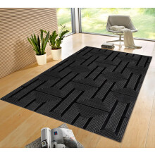 (Black (Luna), 80 x 150cm) Rug for Living Room Bedroom Hall Runner Carpet Mat