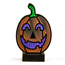 (Pumpkin) Global Gizmos Halloween Infinity Lights / Double-Sided Halloween Mirror Lights / Vibrant Colours