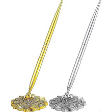 (As show, One size) Wedding Signature Pen Metal Silver Wedding Set Signature Pen Mariage Reception Guest for Wedding Reception Party Office Signature Pen 2 Pcs