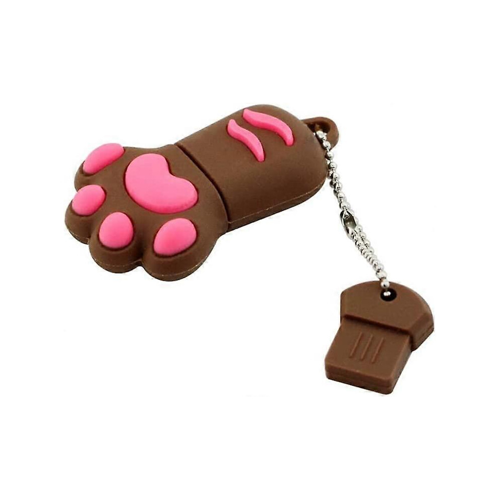 (As Show, One Size) 32Gb Usb 3.0 Flash Drive Super Cute Cat Paw Shape Usb Drive Cartoon Usb Stick Thumb Drive Lovely Animal Memory Stick High Sp Black 4704245293147