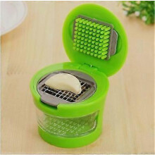 (As show, One size) Portable Garlic Crusher Abs Stainless Steel Garlic Press Multifunction Garlic Press Garlic Crusher High Quality Garlic Cutter Easy To Use Strong Used