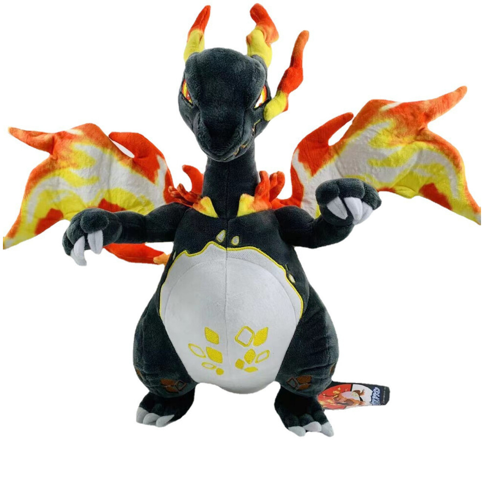 Bonxaif (38Cm Charizard Black) Plush Soft Toys Kids Teddy Teddies Mega Charizard Series Stuffed Gifts