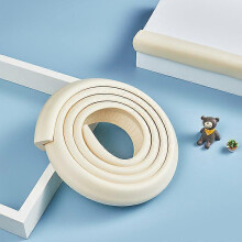 (As show, One size) Beige 2 Meter Foam Roll, L-Shape Table Edge Protectors, Super Soft Anti Shock Foam Edge Protector, Safety for Baby Kids, Edge Protectors