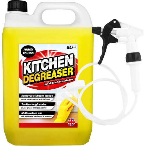 4 x 5L Heavy Duty Kitchen Degreaser With Convenient Long Hose Trigger 2