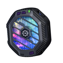 Carregador magnético sem fio para celular com iluminação RGB, ventilador de resfriamento rápido de 3 níveis para jogos e transmissão ao vivo