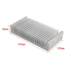 Aluminium-Kühler, 50 x 50 x 150 mm, dichter Kühlkörper mit 14 Zähnen für Leistungsverstärker-Heizung, Computer-Wasserkühlungssystem