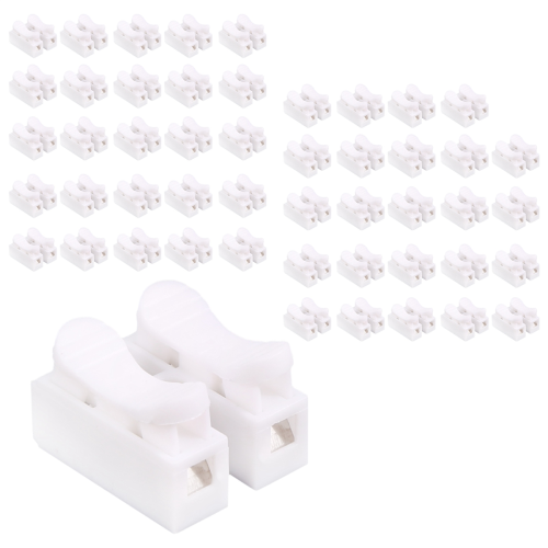 50PCS CH2 Spring Quick Wire Connector Cable Clamp Terminal Block for LED Strip Light 2