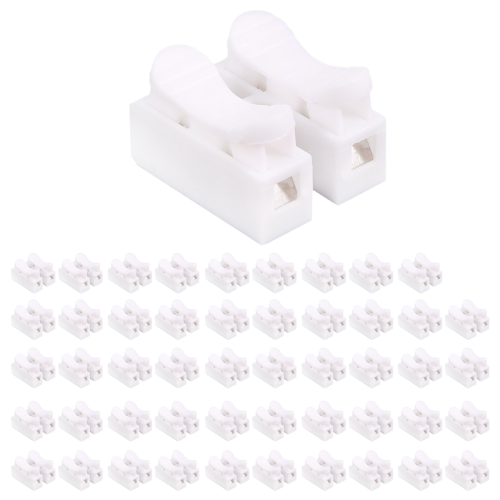50PCS CH2 Spring Quick Wire Connector Cable Clamp Terminal Block for LED Strip Light 1