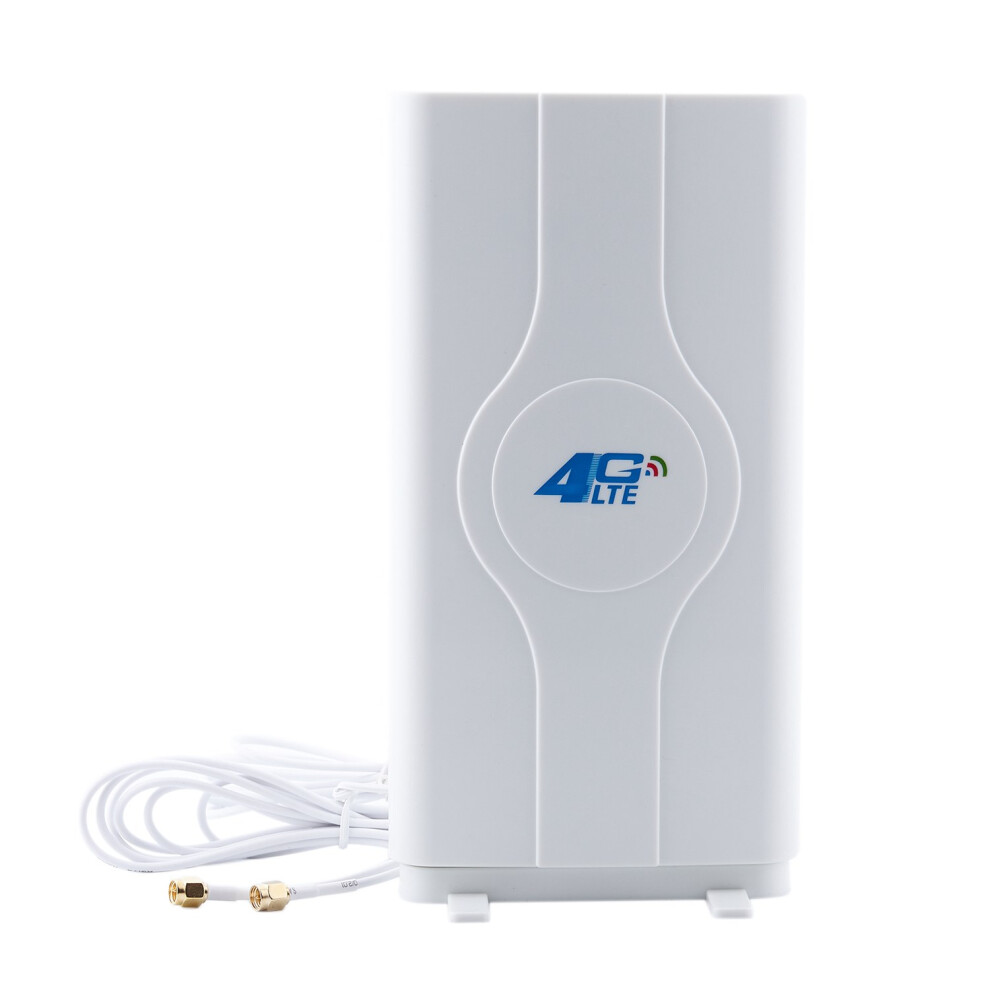 700~2600Mhz 88Dbi 3G 4G Lte Antenna Mobile Male Connector Booster Mimo Panel Antenna+2 Meters(2X Sma-Male) White 4851097988414