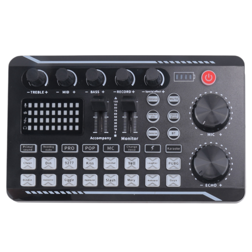 F998 Placa de Som Microfone Interface de Áudio Mixer Console de Mixagem Amplificador para Telefone PC 2
