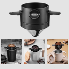 Filtro de café portátil, funil reutilizável, infusor de chá, aço inoxidável, mini gotejador para casa, escritório, viagem