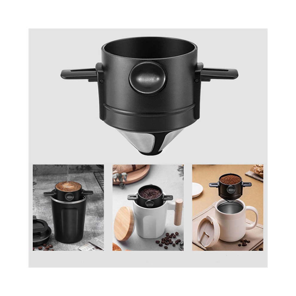 Filtre à café portable réutilisable, entonnoir, infuseur à thé, mini-goutte-goutte en acier inoxydable pour la maison, le bureau, Trave-A