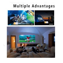 Multifunkčný mini projektor do triedy pre školskú sezónu, bezdrôtový LED 1080P HD s britskou zástrčkou, žlto-biely