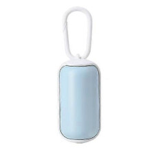 (As show, One size) White Blue 2 Pack Dog Poop Dispenser Portable Dog Garbage Bag Poop Pet Cleaning Supplies Trash Can