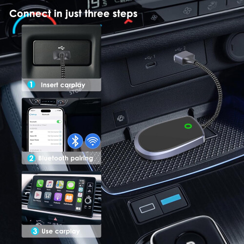 Wireless CarPlay Adapter 2-in-1 Android Auto Wireless Adapte 2