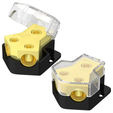 12V Stromverteilerblock Auto Audio Splitter 2-Wege 0/2/4 Gauge in 4/6/8 Out Ground Amp