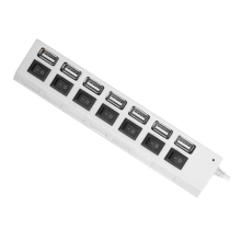 USB Hub 2.0 rozbočovač s viacerými adaptérmi, viacerými portami, napájaním s prepínačom, príslušenstvom pre PC a notebook, biely